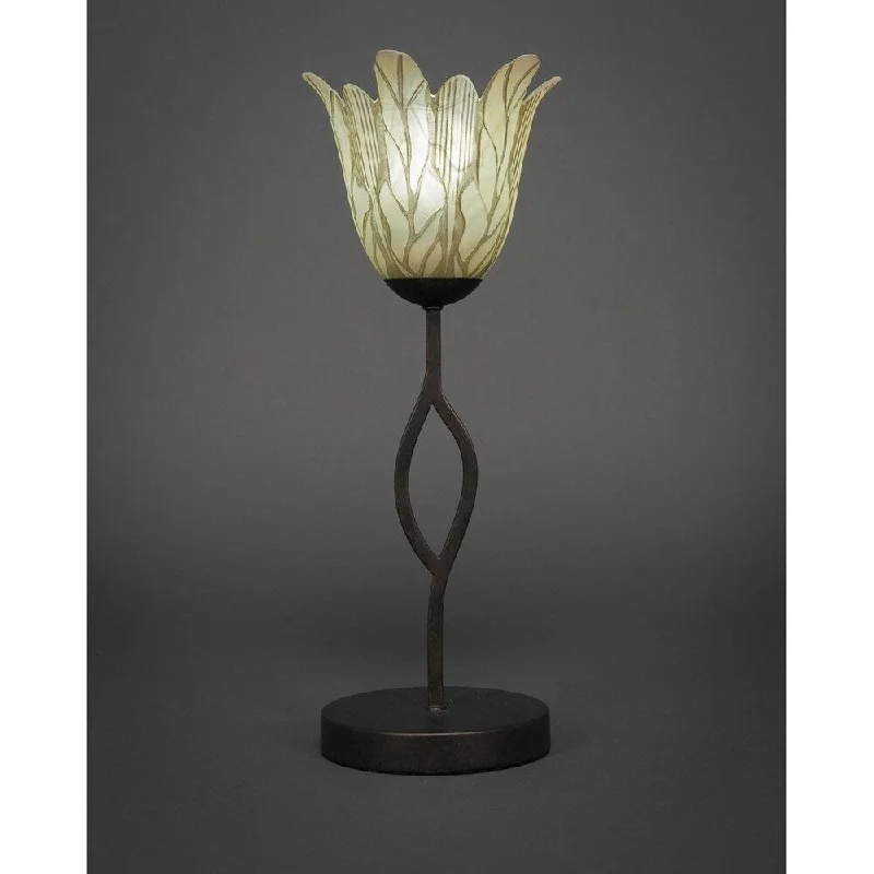 modern minimalist table lamps for contemporary living roomsmodern minimalist table lamps for contemporary living roomsToltec Revo 1 Light Accent Lamp Shown In Dark Granite Finish With 7" Vanilla Leaf Glass Shade