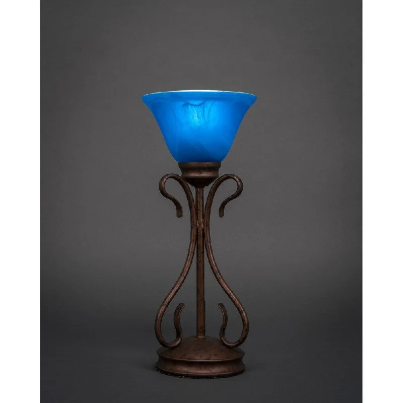 industrial style table lamps with exposed bulbs for loft apartmentsindustrial style table lamps with exposed bulbs for loft apartmentsToltec Swan 1 Light Accent Lamp Shown In Bronze Finish With 7" Blue Italian Glass Shade
