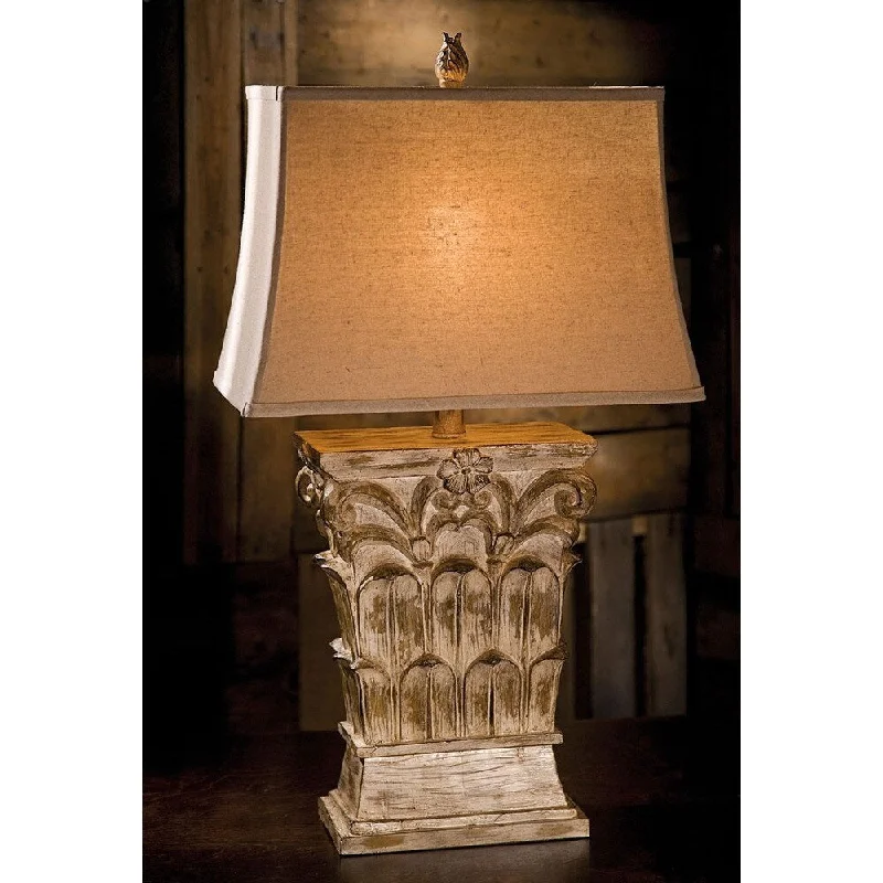 fabric table lamps with a linen shade for a relaxed and breathable lookfabric table lamps with a linen shade for a relaxed and breathable lookUrban Designs Grotto Rustic Sculpted Table Lamp