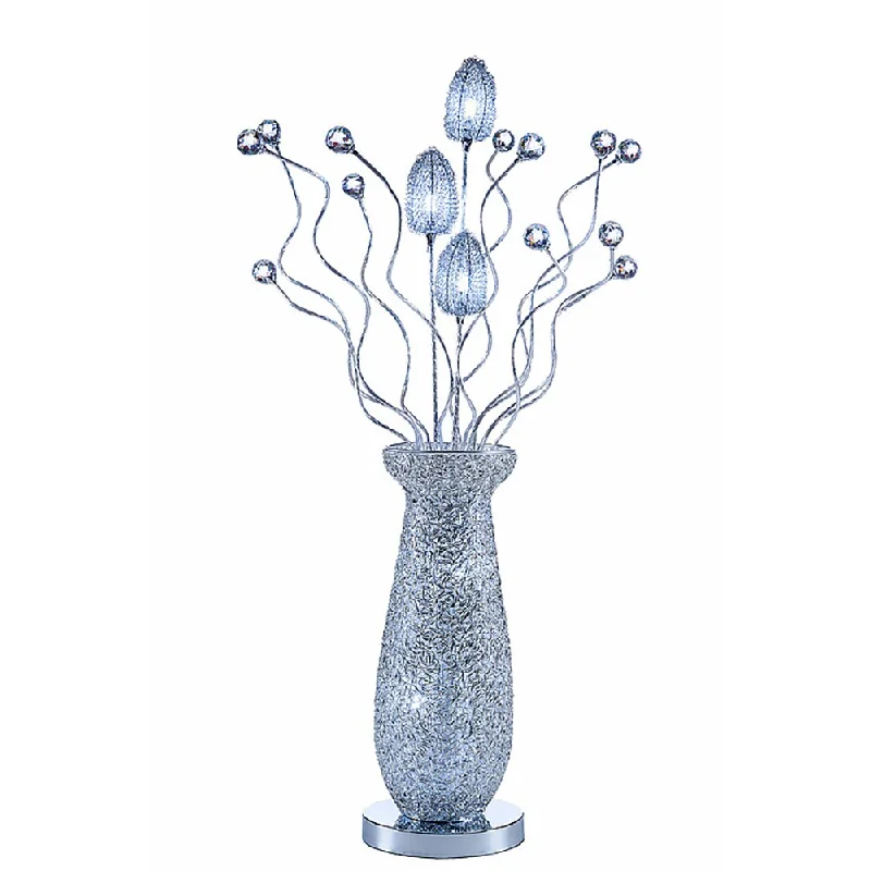 rustic farmhouse table lamps for cozy kitchensrustic farmhouse table lamps for cozy kitchensUrban Designs Silver Floral Display LED Table Lamp