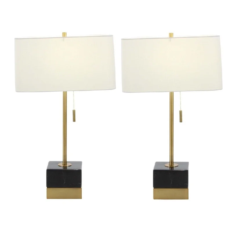 victorian style table lamps with ornate details for traditional homesvictorian style table lamps with ornate details for traditional homesUrban Designs Solid Black Marble Gold Table Lamp (Set of 2)