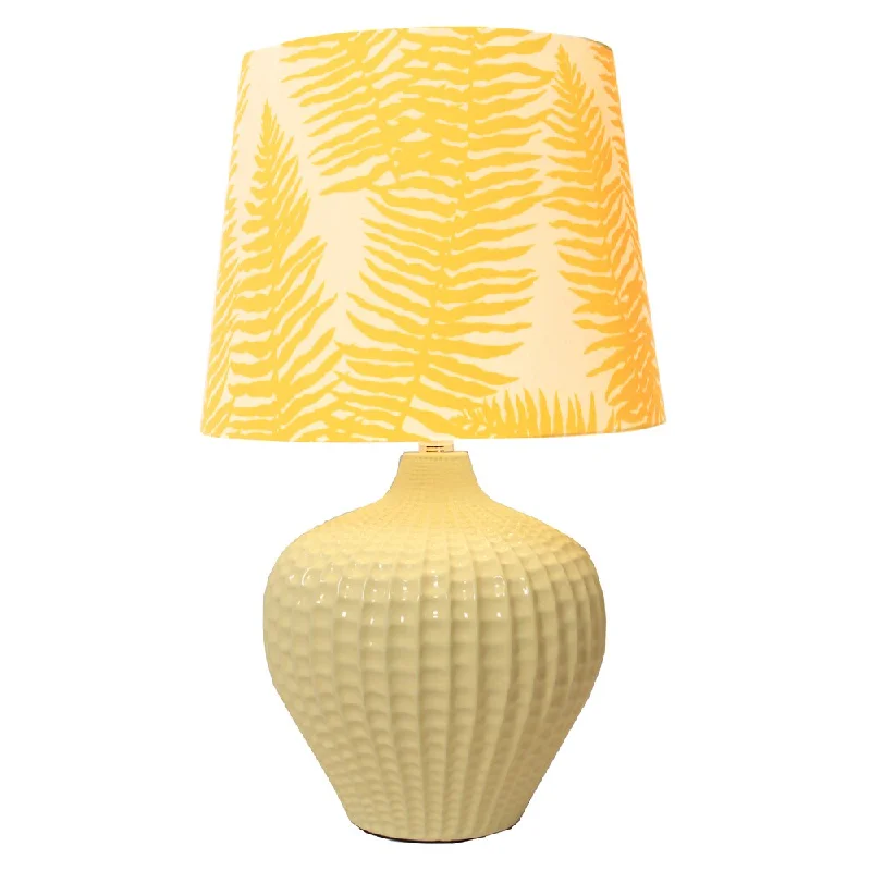 metal table lamps with a matte black finish for a sleek appearancemetal table lamps with a matte black finish for a sleek appearanceUrban Designs Sunset Yellow Ceramic Table Lamp