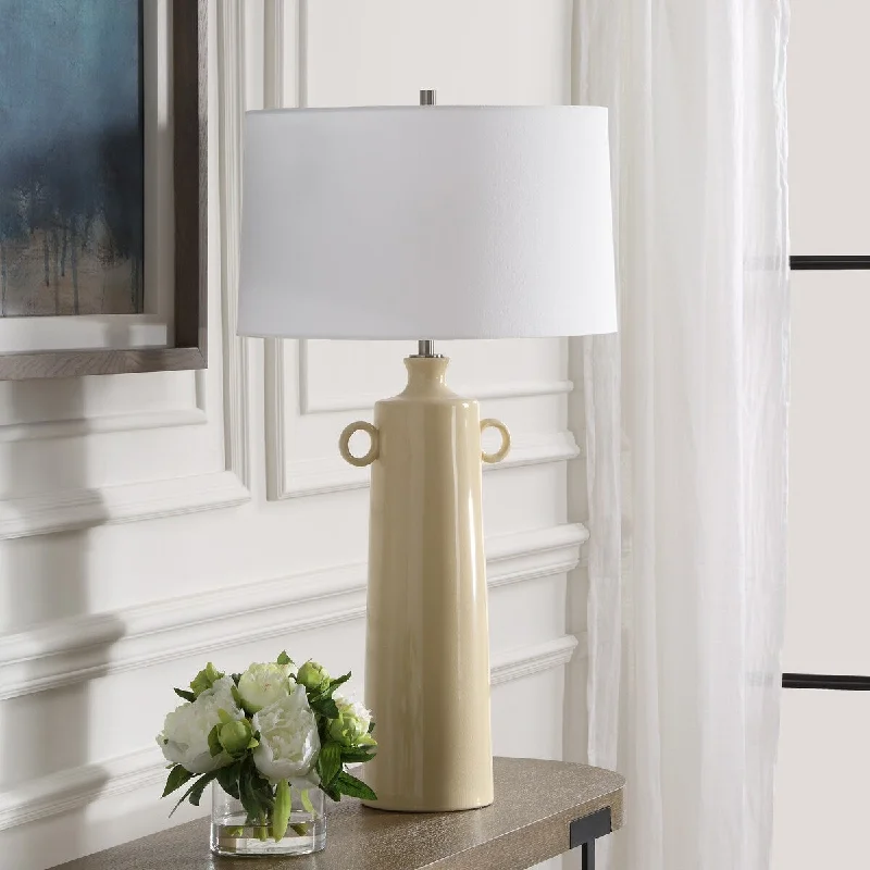 coastal style table lamps with nautical elements for beach housescoastal style table lamps with nautical elements for beach housesUttermost Florero Pale Yellow Table Lamp - 32" H X 17" W X 17" D