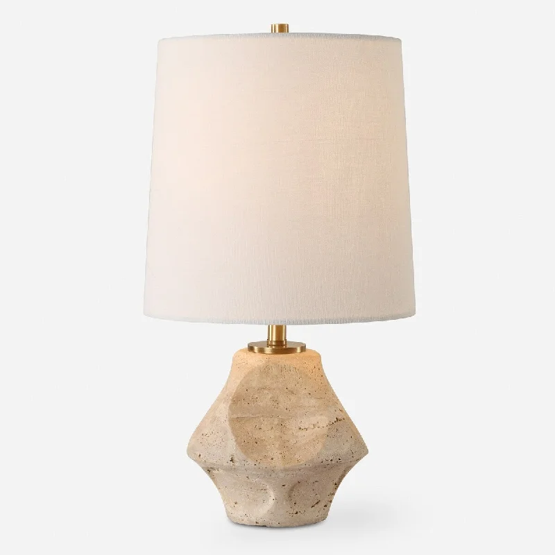 wooden table lamps with natural grain for a warm and organic feelwooden table lamps with natural grain for a warm and organic feelUttermost Indent Travertine Accent Lamp - 16.25'' H X 9'' W X 9'' D
