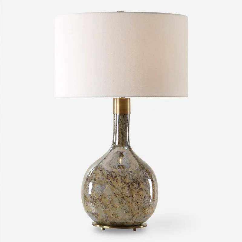 metal table lamps with a matte black finish for a sleek appearancemetal table lamps with a matte black finish for a sleek appearanceUttermost Rhine Brown Glass Table Lamp - 27.25'' H X 17'' W X 17'' D