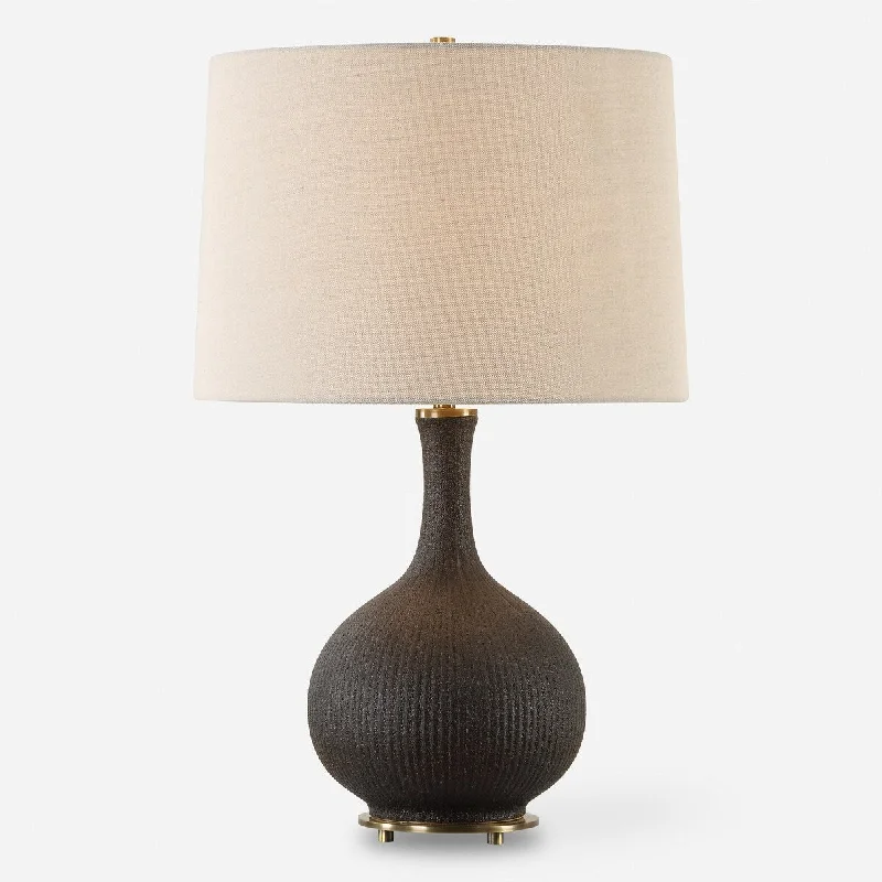 mid century modern table lamps with iconic designs for a stylish studymid century modern table lamps with iconic designs for a stylish studyUttermost Rimini Black Glaze Table Lamp - 24.25" H X 15" W X 15" D