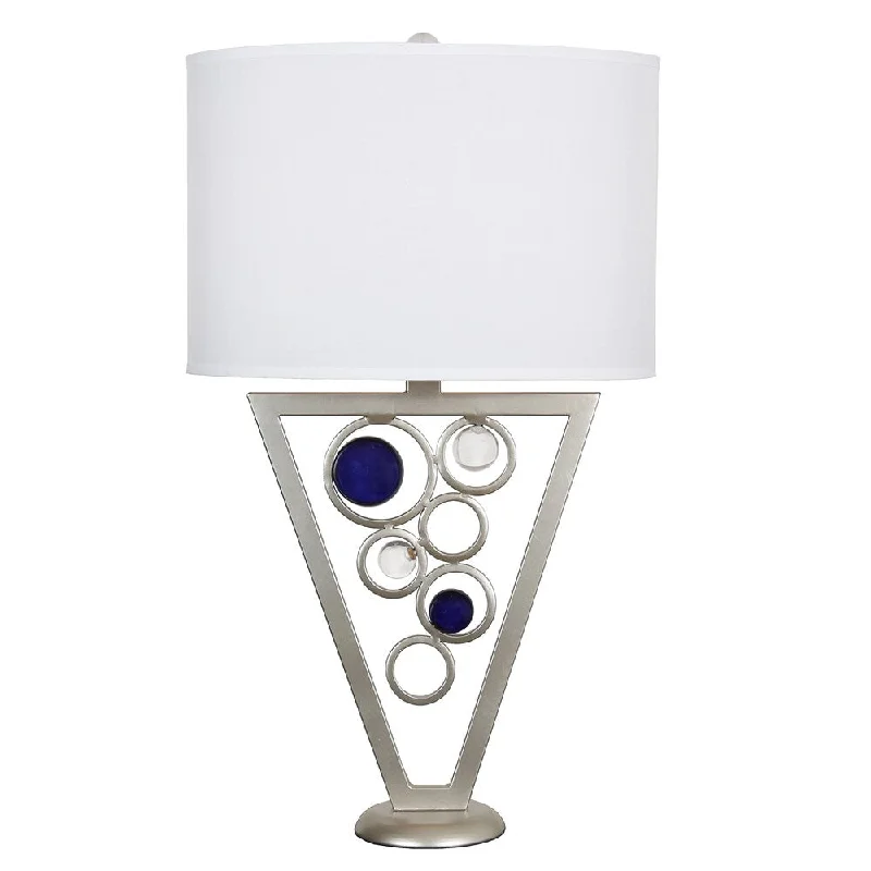 bohemian table lamps with colorful patterns for eclectic bedroomsbohemian table lamps with colorful patterns for eclectic bedroomsVan Teal 624972 Rolling Blues 34-inch Blue/Silver Metal Table Lamp