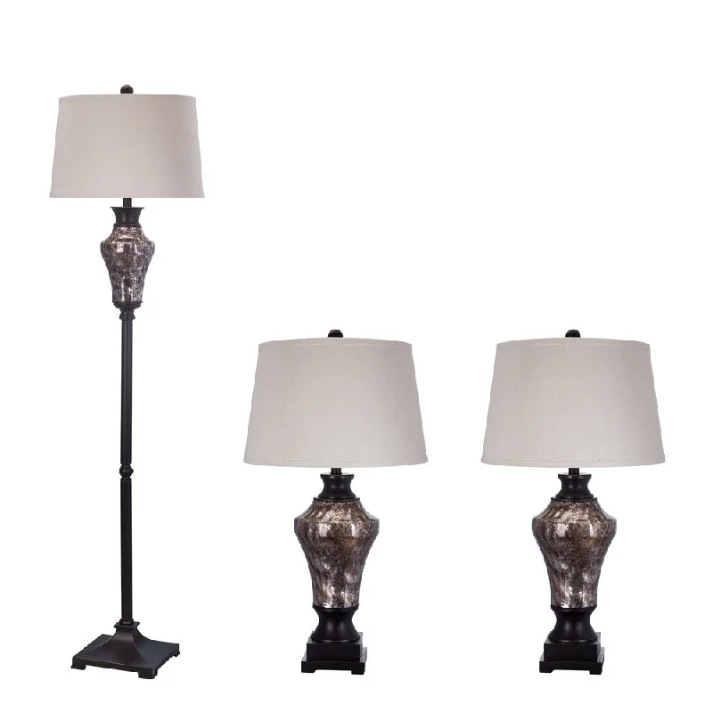 art deco table lamps with geometric shapes for a retro touchart deco table lamps with geometric shapes for a retro touchVolcanic Glass/ Metal Lamp Set in Dark Bronze